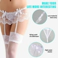 thumbnail image 3 of Qarigey Medias con liguero alto, sexys y fáciles de usar, medias sexis hasta el muslo, ropa interior, lencería Prendas para la parte inferior del cuerpo Medias+blancas, 3 of 5