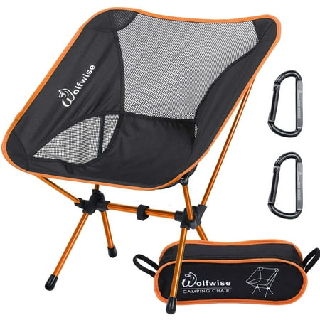 WolfWise Portable Camping Chairs Lightweight Compact Backpacking Chair Picnic Fishing Seat, with Carry Bag,