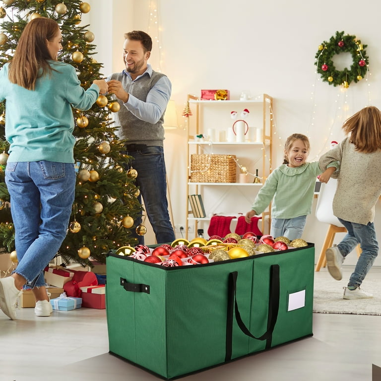 Caja de Almacenamiento de Adornos Navideños, Organizador con