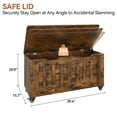 thumbnail image 2 of 39.4'' Storage Chest, Storage Trunk With 4 Wheels, Wooden Storage Bench With 2 Safety Hinges, Blanket Chest, Entryway Bench With Storage, Supports 350 Lbs, for Living Room, Rustic Brown, 2 of 8