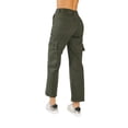 thumbnail image 3 of Pantalon cargo color verde militar de mezclilla stretch y tiro alto jeanswest 9518c verde oscuro 9, 3 of 5