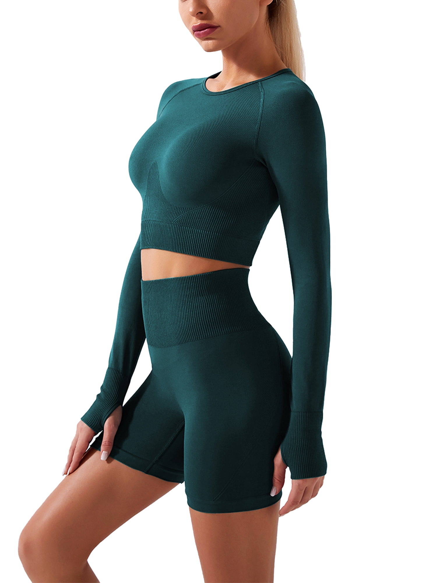 Eyicmarn Women’s Workout Set 2 Piece Tracksuit Seamless High Waist