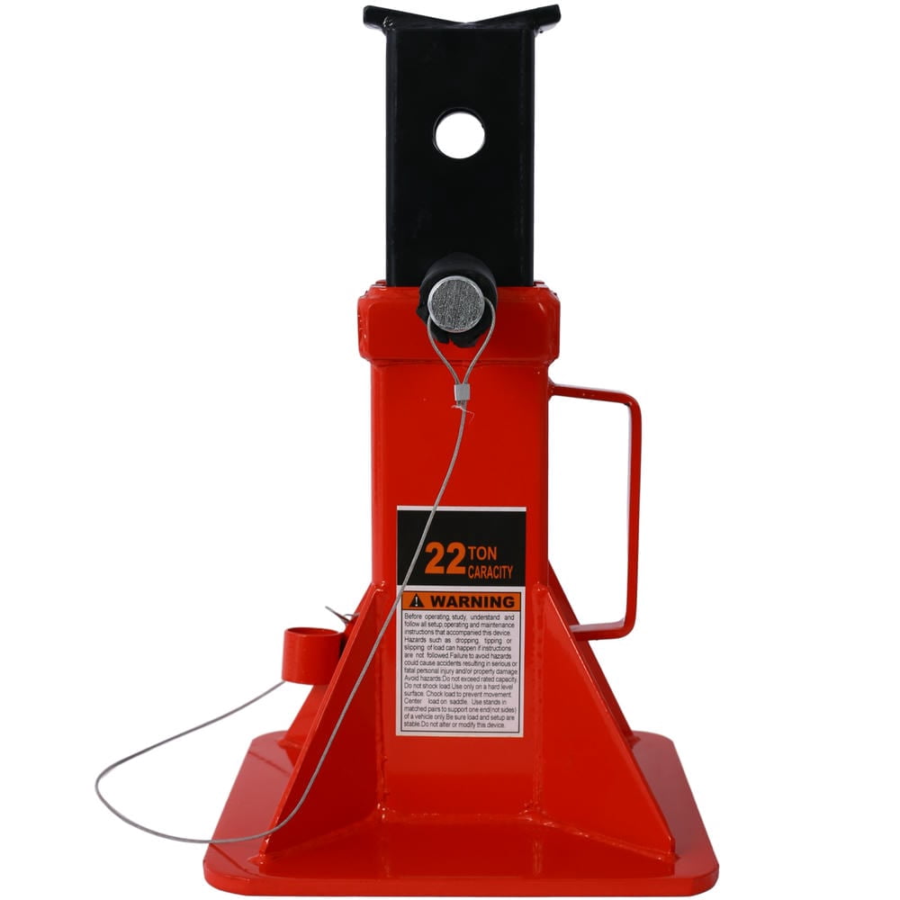 Topcobe Heavy Duty Pin Type Professional Car Jack Stand with Lock, 22 Ton (44,000 lb) Capacity, 1 Pair, Practical Equipment, Red