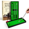 thumbnail image 1 of YOPTOP Golf Pen Set, Mini Desktop Golf Ball Pen Gift Set with Putting Green,Flag,3 Golf Clubs Pens & 2 Balls, 1 of 5