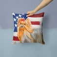 thumbnail image 2 of Carolines Treasures BB9685PW1414 Yorkshire Terrier Patriotic Fabric Decorative Pillow 14Hx14W multicolor, 2 of 4