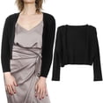 thumbnail image 1 of unbranded Cardigan Shrugs Negro Transpirable Y De Manga Larga Para Complementar Y Eventos, 1 of 7