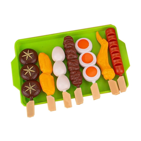 D Children Toy Grill Set With Realistic Food Models For Pretend Cooking