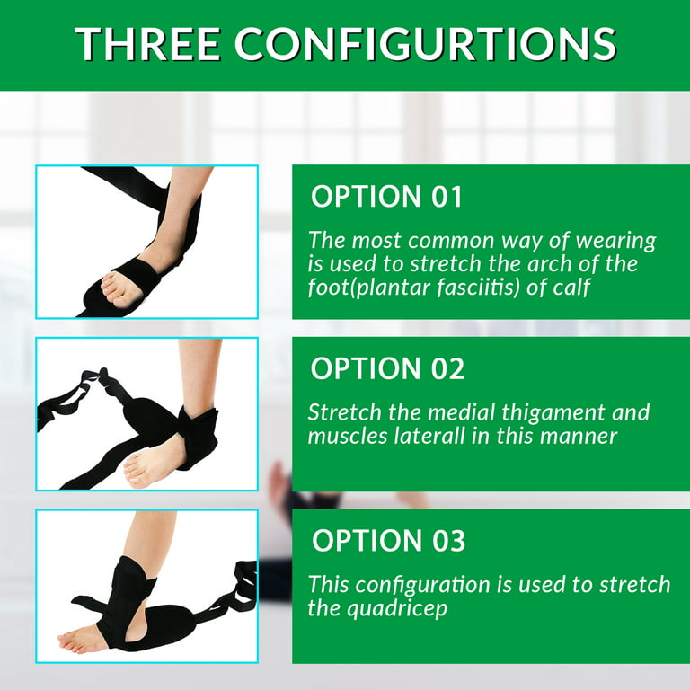 Orthomen Foot Stretcher Stretch Strap for Plantar Fasciitis , Black, One  Size 