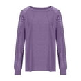thumbnail image 4 of Crunowin Womens Long Sleeve Lace Tops Shirts, Business Casual Spring Fall Fashion Blouse Outfits Purple L, 4 of 7