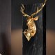 thumbnail image 3 of Art Deer Head Lámpara de pared Escultura de pared Accesorio Pantalla de material acero inoxidable Animal Antler Sconces Luz para cocina, loft, salón, , Gloria Lámpara de pared de ciervo, 3 of 9