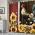 thumbnail image 5 of Chicken Sunflowers Shower Curtain, Yellow Flower Bee Farms Animal Oil Painting Waterproof Shower Curtain Set with 12 Hooks Lightweight Bath Curtains Fabric Bathroom Decor 72x78 Inches, 5 of 9