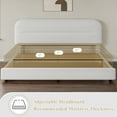 thumbnail image 4 of 4 Ever Winner Modern Boucle Upholstered Queen Bed Frame with Headboard, Rounded Corners, No Box Spring Needed, White, 4 of 8
