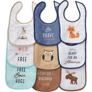 Hudson Baby Infant Boy Cotton Terry Drooler Bibs with Fiber Filling 10pk, Raccoon, One Size