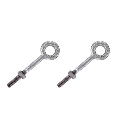 Eye Bolts - Galvanized Steel - 1" x 6" - 2 Pack