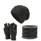 thumbnail image 3 of Conjunto de tres piezas de gorro de punto para hombre y mujer, otoño e invierno, con bufanda y guantes de algodón de terciopelo, 3 of 5
