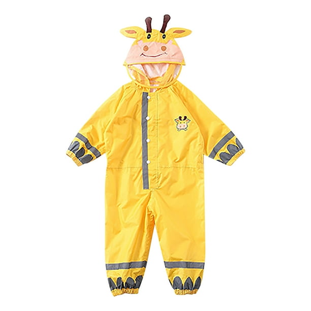 Fiudx Impermeable para Niños, Poliéster Impermeable, Ligero y Duradero, Diseño de Una Sola Pieza, Fácil de Usar, Ideal para Jugar y Viajar Al Aire Libre, Reflectante, Tallas S/M/L.