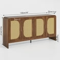 thumbnail image 6 of Rattan Sideboard with Doors, Buffet Storage Cabinet with Adjustable Shelves, Modern Console Table for Kitchen, Living Room, Entryway, 6 of 7