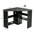 thumbnail image 3 of Costway Corner Computer Desk Triangle Writing Workstation w/ Storage Shelf Black, 3 of 11
