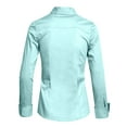 thumbnail image 3 of J. METHOD Women's Button Down Shirt Long Sleeve Roll Up Stretch Collar Office Work Formal Casual Basic Blouse Top NEWT04 Baby Blue XL, 3 of 6