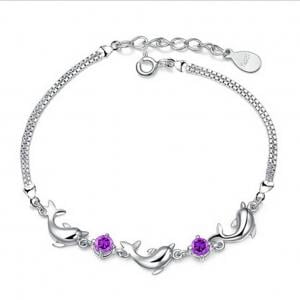 Special Girlfriend Gifts Fancyleo jewelry amethyst dolphins bracelet men to send his girlfriend a birthday gift special ()