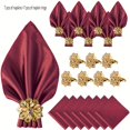 thumbnail image 1 of 1 elegante juego de servilletas de raso con exquisitos servilleteros | Imprescindible for bodas y vacaciones., 1 of 2