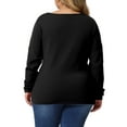 thumbnail image 3 of GRACE & GRANDEUR Women's Plus Size Knit Deep V Neck Wrap Curvy Pullover Sweaters 1X Black, 3 of 6