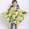 thumbnail image 5 of Wuxian Kids Rain Suit Rain Poncho Cartoon Raincoat Jacket Cute Rain Coat Toddler Boys Girls Rain Cape Light Waterproof Hoodie Outwear Waterproof Coverall,Yellow,6-8 Years, 5 of 7