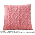 thumbnail image 4 of Pink Valentines Pillow 18x18 Inches, Faux Wool Decorative Farmhouse Velvet Couch Pillow, Soft Plush Square Boho Cushion Pillow, 4 of 8
