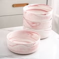 thumbnail image 5 of Stone Lain Brighton Porcelain Dish Set, 32-Piece Dishes for 8, Marbled White and Pink, 5 of 6