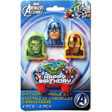 Marvel Avengers Birthday Candles, 4 Count, Party Supplies