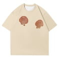 thumbnail image 4 of T Shirts For Women Fashion Tees Tops Casual Graphic Print Short Sleeve Crewneck Basic Slim Undershirts Beige, 4 of 4