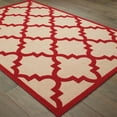 thumbnail image 3 of Oriental Weavers Cayman Indoor/Outdoor Rug - 660R9 - 7'10" x 10'10" - in Sand/ Red - Moroccan Lattice, Multi-Level Pile, Water, Stain and Fade Resistant, Hose Clean, Patio, Outdoor Living Rug, 3 of 3