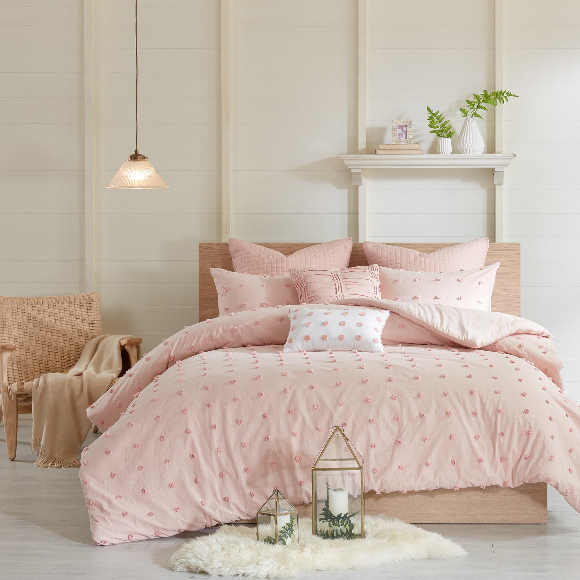 Maison Rouge Amelie Pink Cotton Jacquard Duvet Cover Set Com