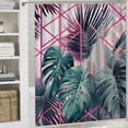 thumbnail image 6 of Fenyluxe Tropical Plants Pretty Shower Curtain Set with Hooks 100% Polyester Fiber Chic Modern Bathroom Decor - Various Sizes Available 69x72, 6 of 7