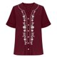 thumbnail image 4 of Camisetas de Cuello en V de Manga Corta para las Mujeres Casual Suelto Cuello Redondo Blusa de Verano Camisetas Cuello en V de las Mujeres, 4 of 7