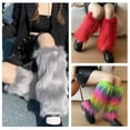 thumbnail image 4 of GRABLOOM Cozy Furry Leg Warmers Women Fashion Colorful Boot Toppers for Costume Parties, 4 of 8