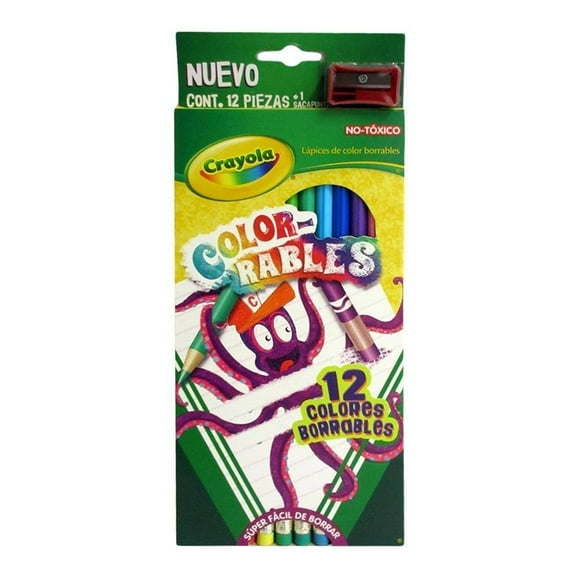 Lápices de color Crayola borrables con sacapuntas 13 pzas