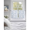 thumbnail image 3 of Blue Flower 2 Panel Kitchen Curtains for Small Windows, Watercolor Floral Botanical Line Drawing Print Bathroom Tier Curtain, Short Window Treatment for Bedroom/Living Room 55"x24", 3 of 6