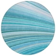 thumbnail image 2 of Addison Rugs Chantille Indoor/Outdoor Transitional Waves Teal Washable Round Rug, 8' x 8', 2 of 6