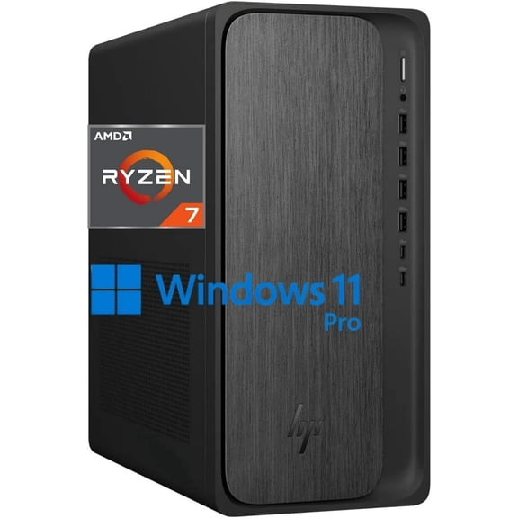 HP OmniDesk Desktop PC, AMD Ryzen 7 8700G, 32 GB RAM, 2 TB SSD, AMD Radeon 780M Graphics, Windows 11 Pro, Microsoft Copilot, Gray Wood, M02-0127c (2026)