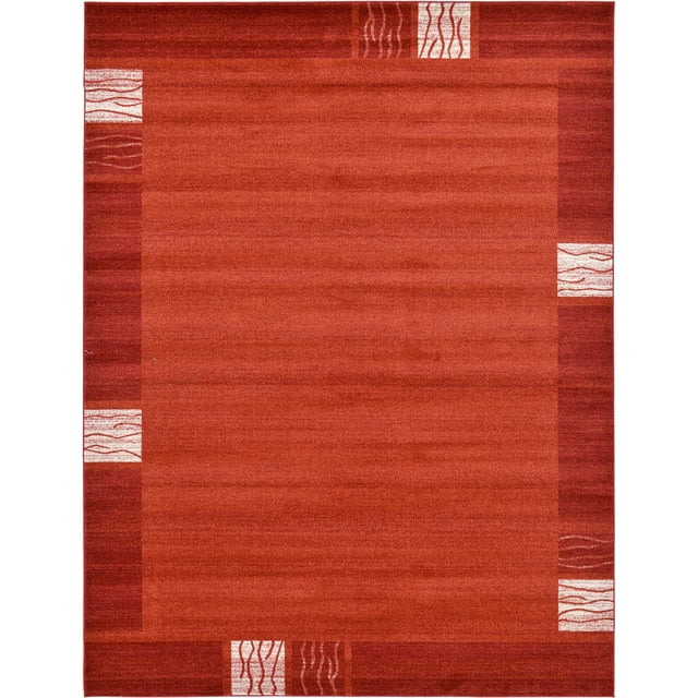 Unique Loom Del Mar Collection Tapis de Transition Contemporain, 9' x 12', Rouille Rouge/terre Cuite