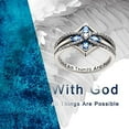 thumbnail image 6 of Cross Ring Vintage Tone Sterling Silver With God All Things Are Possible CZ Band Rings, 6 of 6