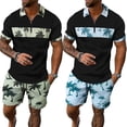 thumbnail image 3 of AJZIOJIRO Mens Summer Pullover T-Shirts Shorts Set S-3XL Casual Short Sleeve Cotton Shirt Tops Pants Set, 3 of 9