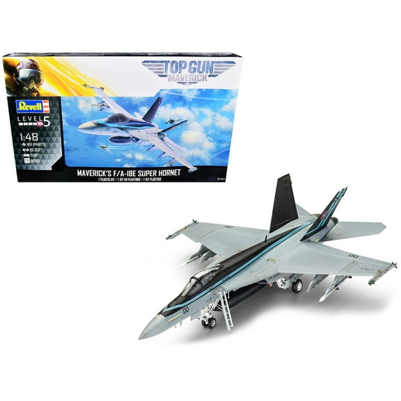Level 5 Model Kit Maverick's F/A-18E Super Hornet Jet "Top Gun: Maverick" (2022) Movie 1/48 Scale Model by Revell