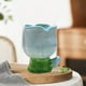 thumbnail image 1 of Vaso de agua con degradado irregular y flores pintadas a mano, portavelas, taza de cerámica, joyero de interior, 1 of 4
