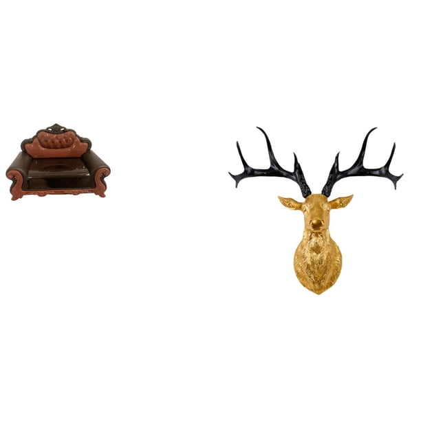 Sofá en miniatura para muñecas,Muebles de casa de muñecas,modelo de sofá europeo,decoración,Estatua de cabeza de ciervo,Decoración de pared con cabeza de ciervo,animales,adorno para el