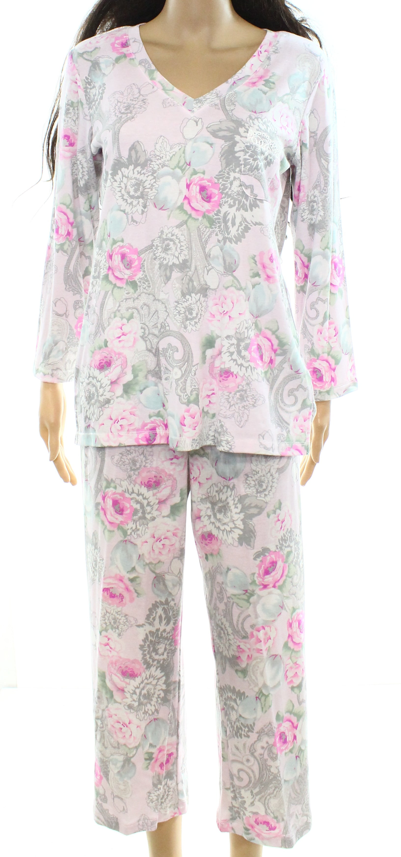 Miss Elaine - Miss Elaine NEW Purple Womens Size XL Floral Pajama Set ...