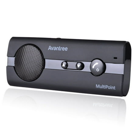Avantree MULTIPOINT Bluetooth V4.0 Hands-Free Visor Car Kit, Support GPS, Music, Wireless In Car Handsfree Speakerphone for iPhone, Samsung Smartphones [2 Year (Best Iphone Car Speakerphone)
