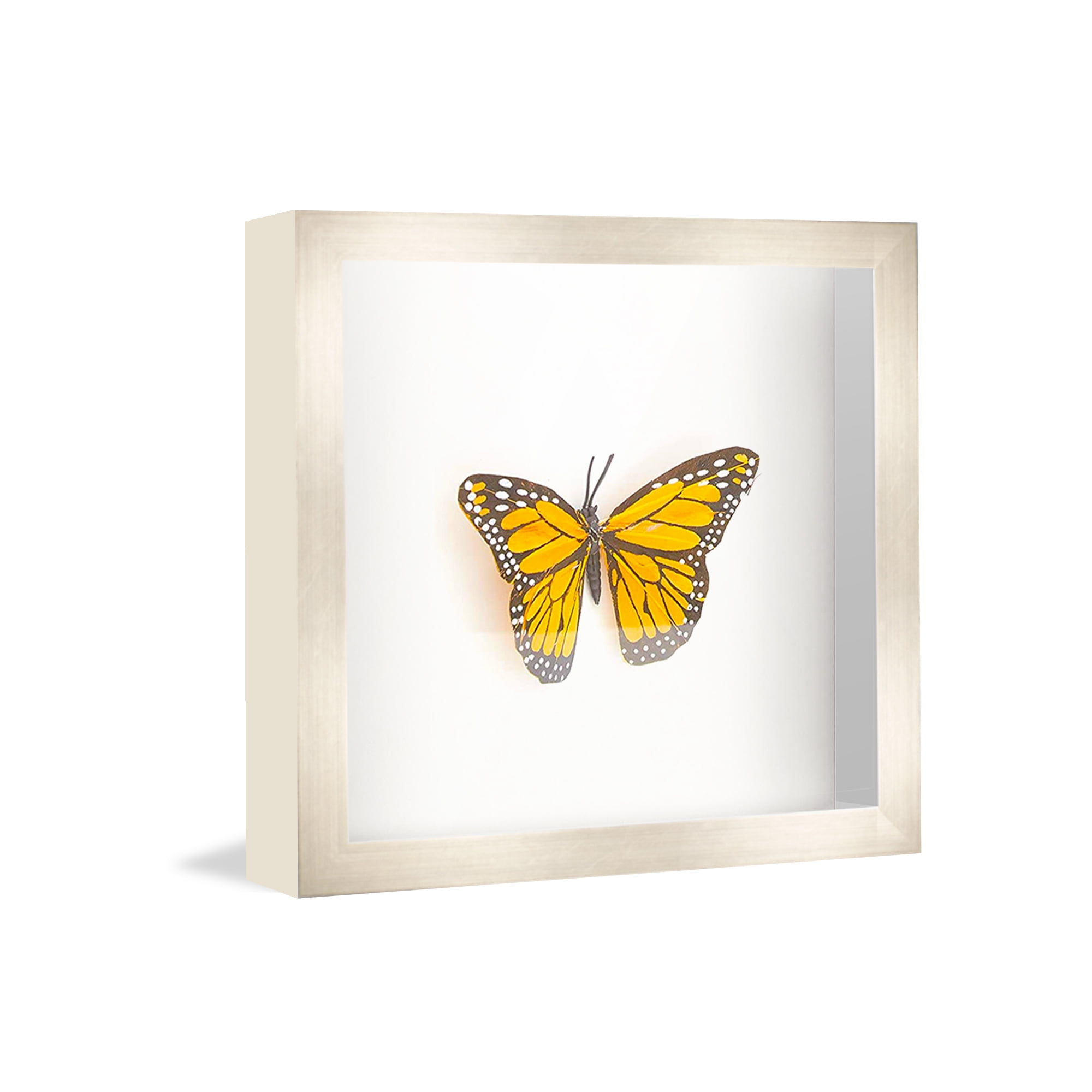27x27 Shadow Box Frame Silver | 1.5 inches Deep Real Wood Contemporary ...