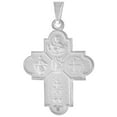 thumbnail image 3 of 1 ¼ inch Sterling Silver 8 Way Cross Medal Cruciform Pendant For Men & Women Nickel Free Italy with Stainless Steel Chain, 3 of 5